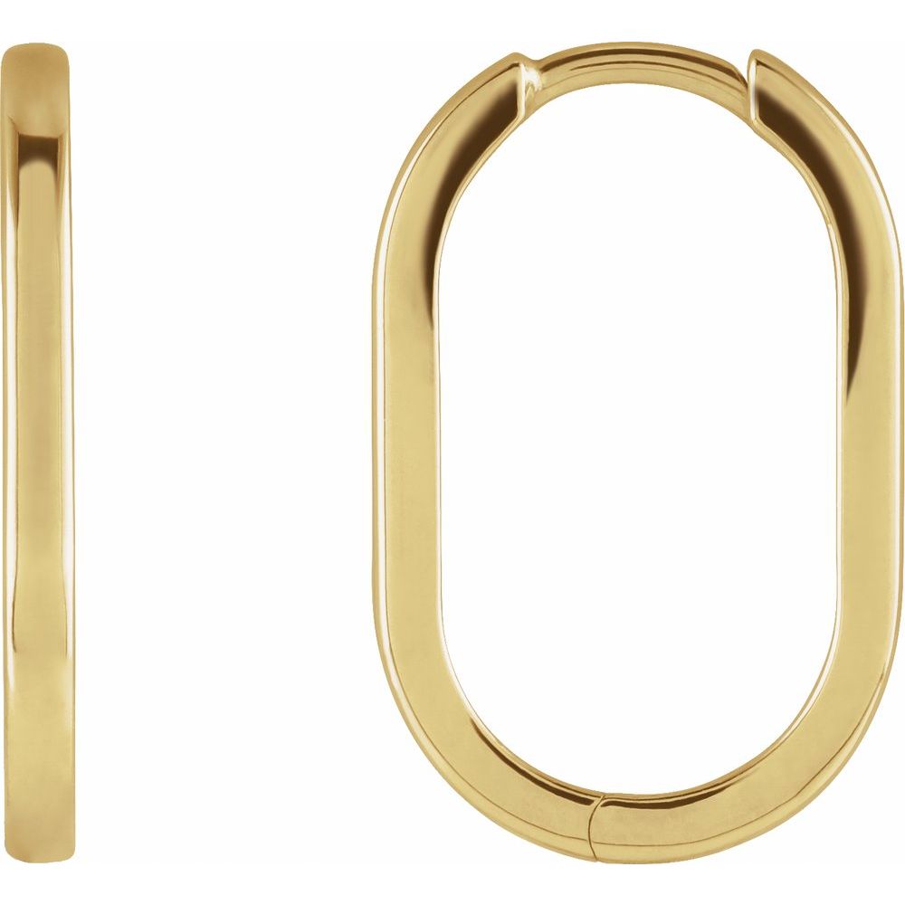 Elongated Oval Hoop Earrings