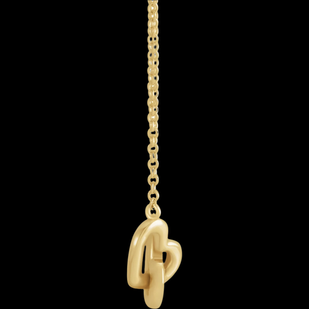 14K Yellow Interlocking Heart Necklace