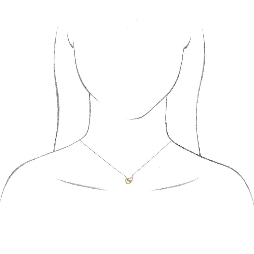 14K Yellow Interlocking Heart Necklace